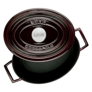 Oval gryde i støbejern, 29 cm, "Premium", rød - LAVA