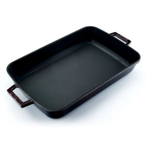 Støbejernsbageplade, 25 x 39 cm, "Premium", Rød - LAVA