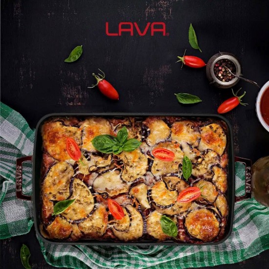 Gusseiserne Backform, 25 x 39 cm, „Premium“, Rot – LAVA