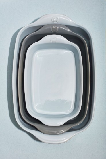 Rectangular oven dish, ceramics, 36.5x23.5cm/2.7L, Ecume - Emile Henry