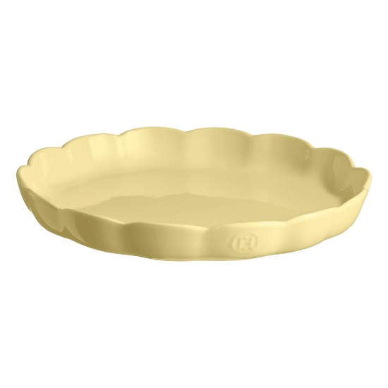 Tart tray, ceramic, 31 cm, Vanilla, "Madeleine" - Emile Henry