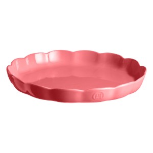 Tart tray, ceramic, 31 cm, Rose Candy, "Madeleine" - Emile Henry