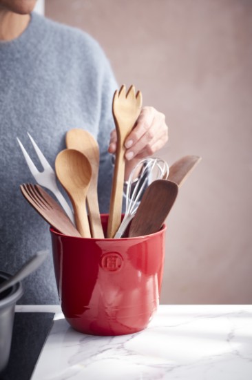 Kitchen utensil holder, ceramics, 13 x 12 cm, Burgundy - Emile Henry