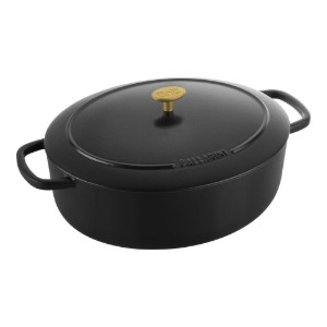 Cacerola ovalada Cocotte, de hierro fundido, 33 cm / 6 L, "Bellamonte", negra - Ballarini