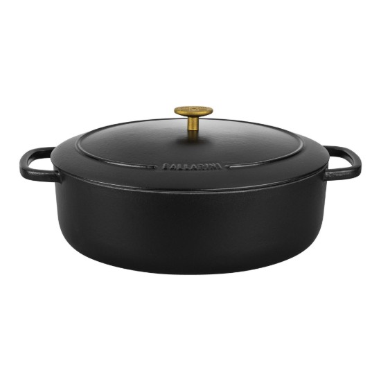 Cacerola ovalada Cocotte, de hierro fundido, 33 cm / 6 L, "Bellamonte", negra - Ballarini