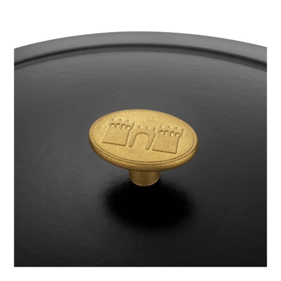 Cacerola ovalada Cocotte, de hierro fundido, 33 cm / 6 L, "Bellamonte", negra - Ballarini