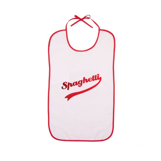 Bib do dhaoine fásta, 44 x 73 cm, "Spaghetti", White - Tiseco