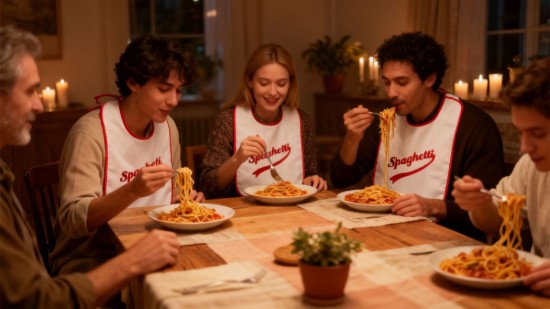 Bib do dhaoine fásta, 44 x 73 cm, "Spaghetti", White - Tiseco