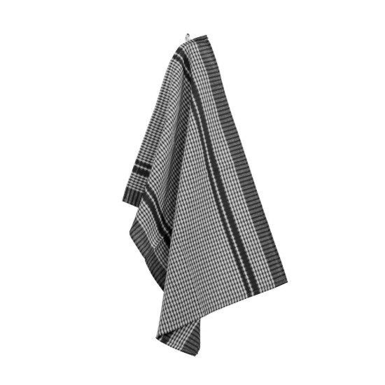 Socraigh de 4 tuáillí cistine, 50 x 70 cm "Waffle", Dubh - Tiseco