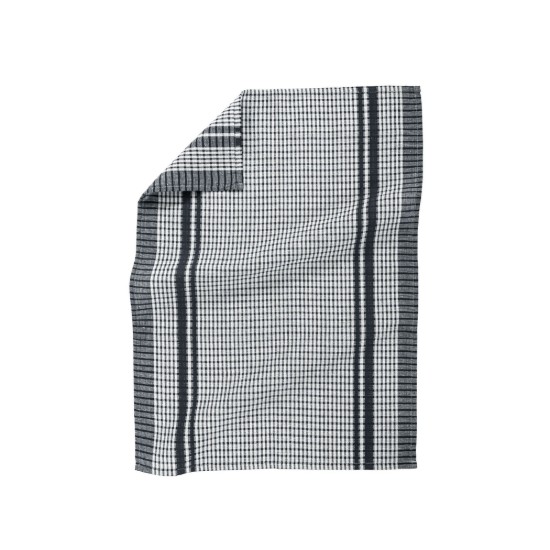 Socraigh de 4 tuáillí cistine, 50 x 70 cm "Waffle", Dubh - Tiseco