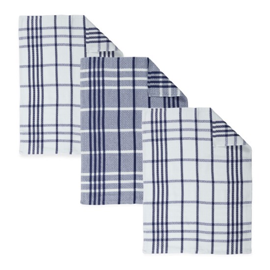 Socraigh de 3 tuáillí cistine, cadás orgánach, 50 x 70 cm, Gorm - Tiseco