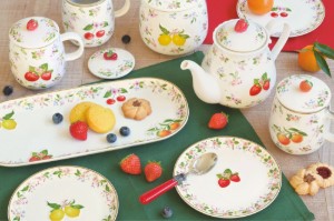 Travessa de porcelana com design em relevo, 34 x 15 cm, "Fancy Fruit" - Easy Life