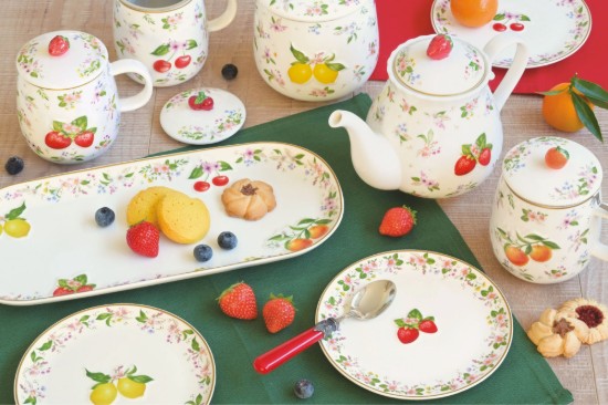 Travessa de porcelana com design em relevo, 34 x 15 cm, "Fancy Fruit" - Easy Life