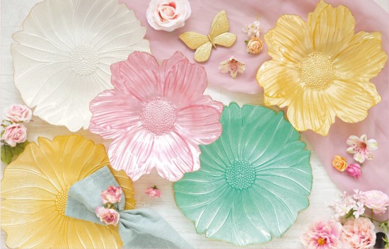 Tigela em formato de flor, feita de vidro, 30 cm, "Spring Glass" - Easy Life