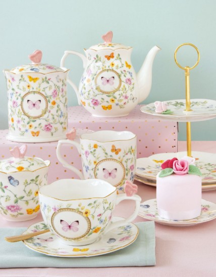 Caneca, porcelana, 350 ml, "Dancing Butterflies" - Easy Life