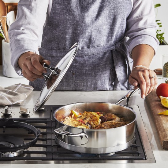 Kastrull med lock, 24 cm / 2,5 l, "Atlantis" sortiment, rostfritt stål - Demeyere