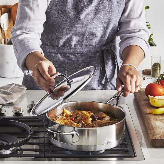 Kastrull med lock, 24 cm / 2,5 l, "Atlantis" sortiment, rostfritt stål - Demeyere