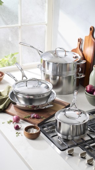 Saucepan with lid, 18 cm / 2.2 l, Atlantis range, stainless steel - Demeyere