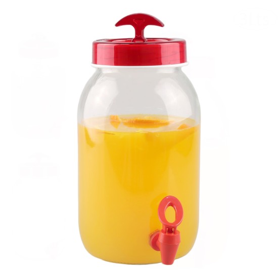 Musluklu, camdan yapılmış içecek dağıtıcısı, 3 L - Anilar