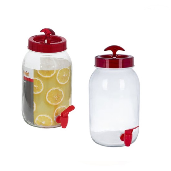 Musluklu, camdan yapılmış içecek dağıtıcısı, 3 L - Anilar