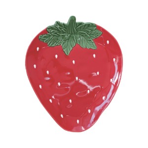 Platt f'forma ta' frawli, porċellana, 25.5 x 21 cm, "Jardin des Fraises" - Easy Life