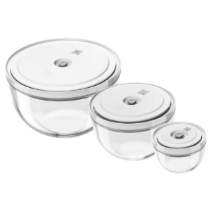Set of 3 vacuum bowls, made from glass, "FRESH & SAVE" - Zwilling