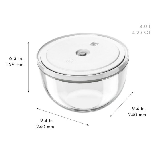 Set of 3 vacuum bowls, made from glass, "FRESH & SAVE" - Zwilling