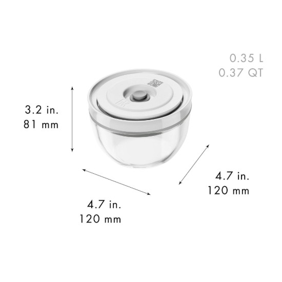 Set of 3 vacuum bowls, made from glass, "FRESH & SAVE" - Zwilling