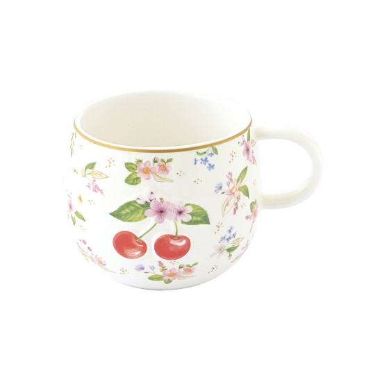 Caneca de porcelana, 400ml, com desenho em relevo, "Fancy Fruit" - Easy Life