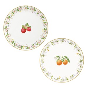 Conjunto de 2 pratos de porcelana com desenho em relevo, 16 cm, "Fancy Fruit" - Easy Life