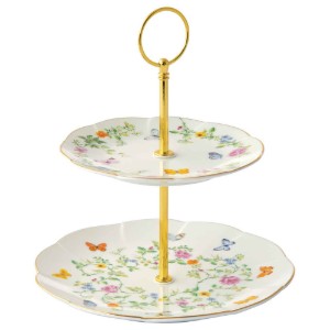 Suporte para bolos de 2 andares, porcelana, 16/21 cm, "Dancing Butterflies" - Easy Life