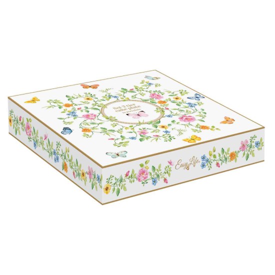 Suporte para bolos de 2 andares, porcelana, 16/21 cm, "Dancing Butterflies" - Easy Life