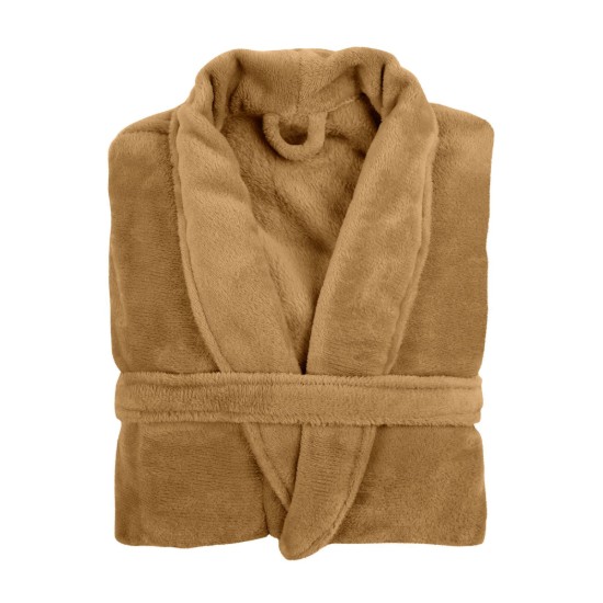 Unisex badekåbe, lavet af microflanell, S/M, "Cosy", Indian Tan - Tiseco