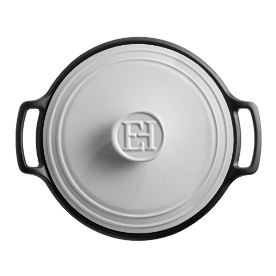 Borma tat-tisjir Cocotte taċ-ċeramika, 31cm/5.5L, "Sublime +", White&Slate - Emile Henry