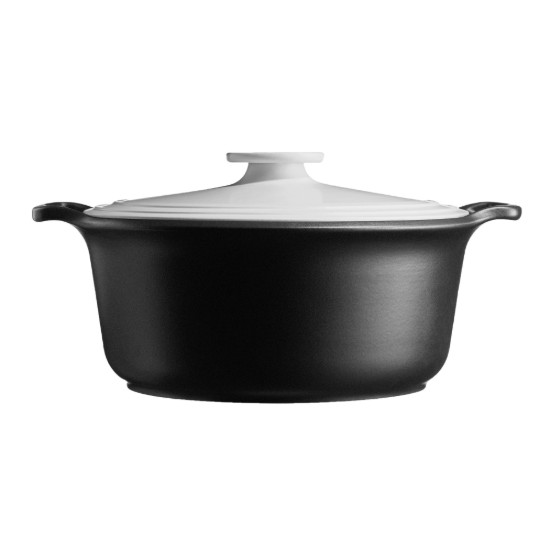 Borma tat-tisjir Cocotte taċ-ċeramika, 31cm/5.5L, "Sublime +", White&Slate - Emile Henry