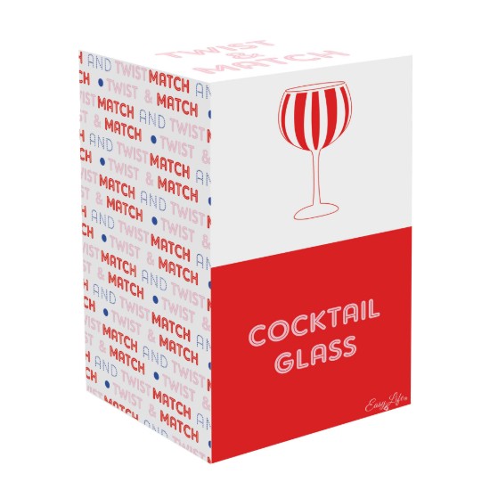 Gin glass, hand-painted, made from glass, 500 ml, "Twist&Match", Red - Easy Life