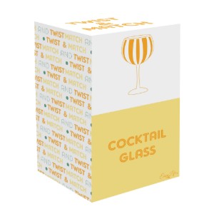 Gin glass, hand-painted, made from glass, 500 ml, "Twist&Match", Yellow - Easy Life