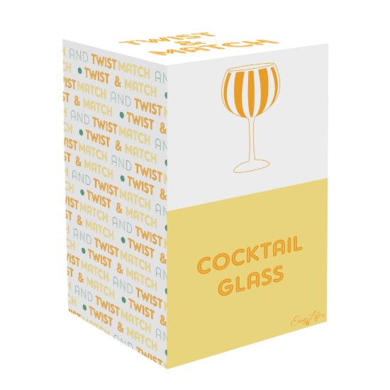Gin glass, hand-painted, made from glass, 500 ml, "Twist&Match", Yellow - Easy Life