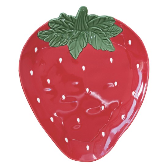 Pláta sútha talún-chruthach, poirceallán, 30.5 x 25.5 cm, "Jardin des Fraises" - Easy Life