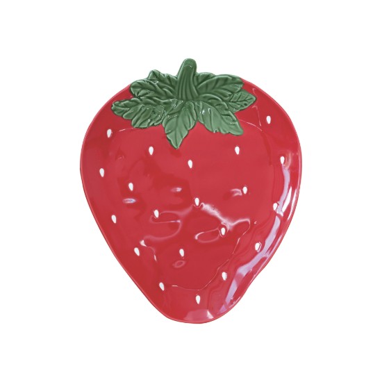 Pláta sútha talún-chruthach, poirceallán, 20.5 x 17.5 cm, "Jardin des Fraises" - Easy Life