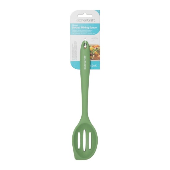 Slotted spoon, silicone, 27 cm, Green - Kitchen Craft