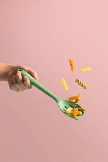 Slotted spoon, silicone, 27 cm, Green - Kitchen Craft