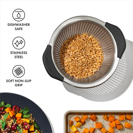 Colador de acero inoxidable de 24,5 cm, "Good Grips" - OXO