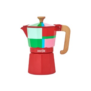 Cafetière expresso, aluminium, 290 ml, "Venice Utopian Lines", rouge - La Cafetiere
