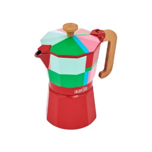 Cafetière expresso, aluminium, 290 ml, "Venice Utopian Lines", rouge - La Cafetiere
