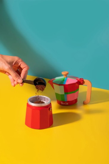 Cafetière expresso, aluminium, 290 ml, "Venice Utopian Lines", rouge - La Cafetiere