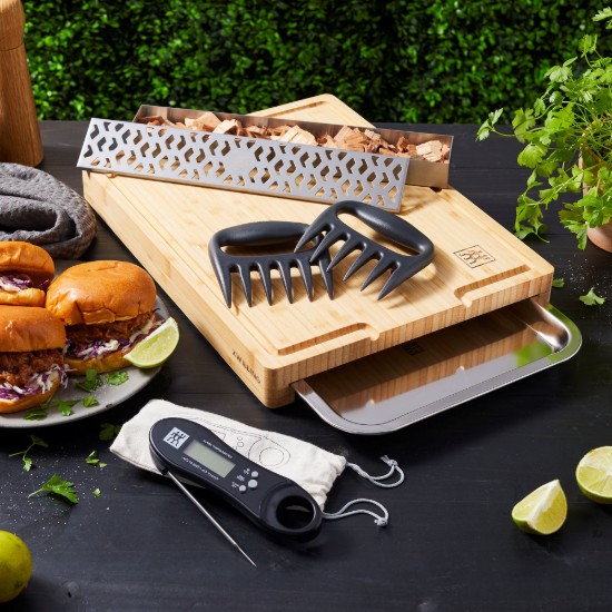 Bambu kesme tahtası, toplama tepsili, 39 x 30 cm, "BBQ+" - Zwilling