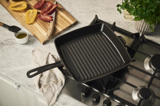 Quadratische Grillpfanne, Gusseisen, 30 cm, Black - Staub