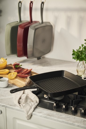 Quadratische Grillpfanne, Gusseisen, 30 cm, Black - Staub