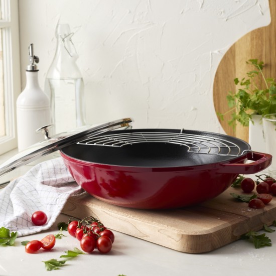 Wokpande, støbejern, 30 cm, Cherry - Staub